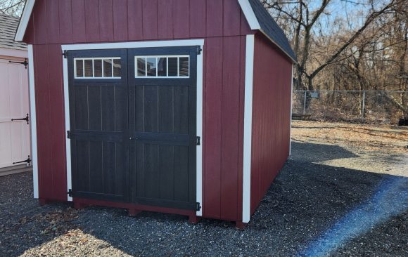 Stock#2-23  $ 6573.00  10 × 16 Dutch Barn,  painted wood with 4 lofts