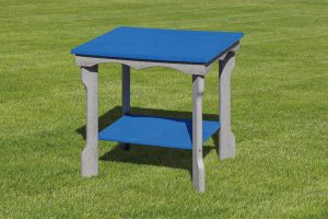 Blue and gray poly furniture side table