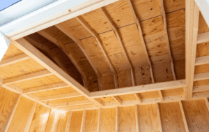 loft inside a garage shed