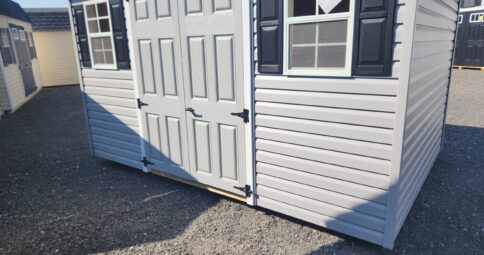 8x12 Vinyl Cape Shed - Loft, Double Doors - Stock #17-26, $4152