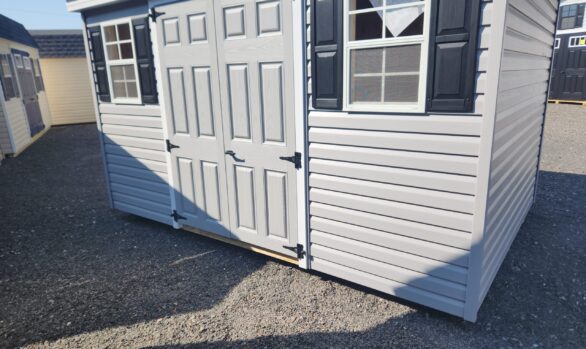 8x12 Vinyl Cape Shed - Loft, Double Doors - Stock #17-26, $4152