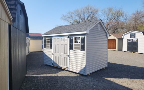 8x12 Vinyl Cape Shed - Double Doors, Loft - Stock #16-26, $4152