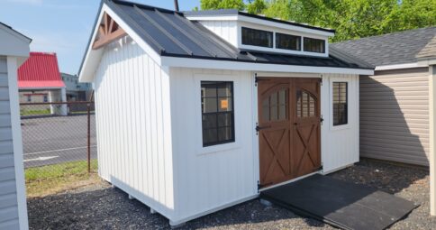10x16 Vinyl Farmhouse Shed - Transom Glass, Loft - Stock #23-26, $10690