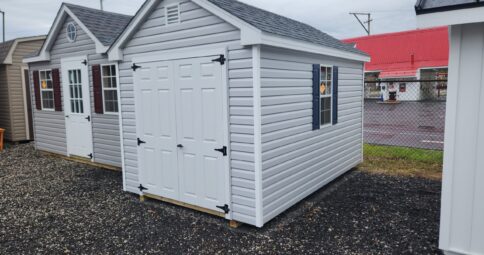 8x12 Vinyl Cape Shed - Loft, Cape Roof - Stock #27-26, $4102