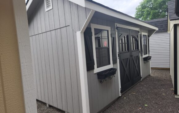10x16 Wood Quaker Shed - Flower Boxes, Loft - Stock #44-26, $6896