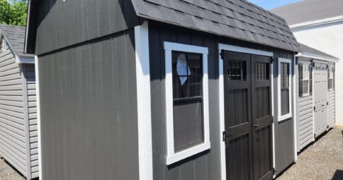 8x12 Wood Dutch Barn - Transom Glass, Lofts - Stock #45-26, $4679