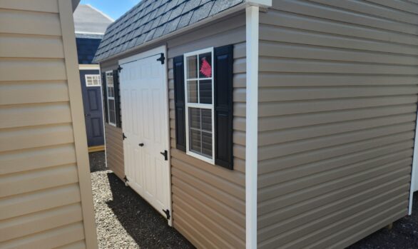 8x14 Vinyl Dutch Barn Shed - Lofts, Windows - Stock #20-26, $5080
