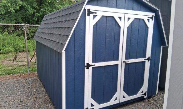 8x10 Wood Mini Barn Shed - Double Doors, Window - Stock #42-26, $2922