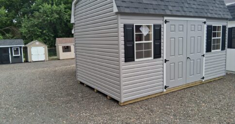 10x16 Vinyl Dutch Barn Shed - Lofts, 7’ Walls - Stock #54-26, $6485